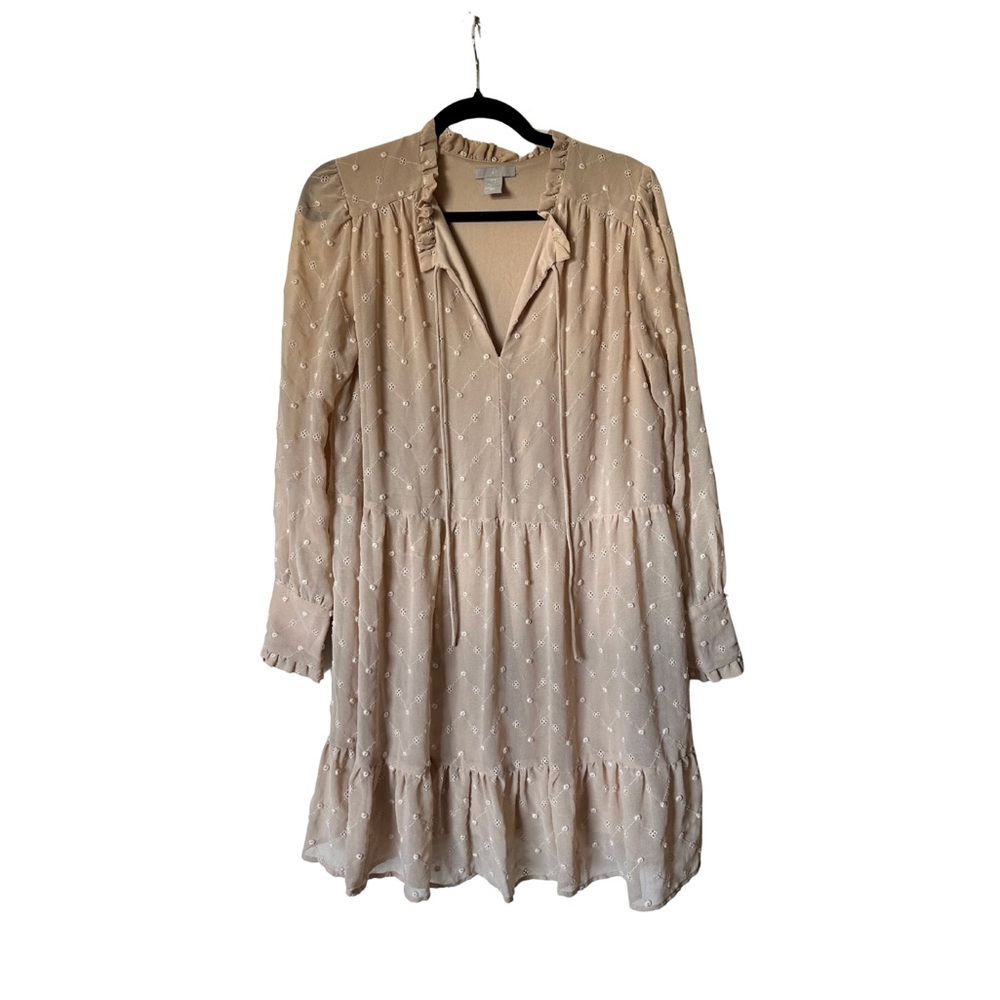 H&M Cream Long Sleeve Dress